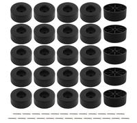 JRSHIRLEYLTD Lot de 25 pieds de meubles ronds à visser Ø 45 mm x H 20 mm - Pieds pour meubles antidérapants - Avec vis - Pour meubles, armoire, canapé, chaise, table - Noir