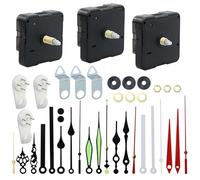 JRSHIRLEYLTD Lot de 3 horloges pour horloge murale, mouvement à monter soi-même avec aiguilles, avec 7 jeux d'horloges, mouvement à quartz silencieux, pièces de rechange, mécanisme d'horloge pour