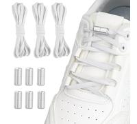 JRSHIRLEYLTD Lot de 3 paires de lacets élastiques sans nouage, lacets élastiques en caoutchouc de qualité supérieure pour baskets, chaussures de course, chaussures de sport (blanc), Blanc., 6mm x 1m
