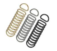 JRSHIRLEYLTD Lot de 33 anneaux en D semi-circulaires en métal - Boucle en D - Pour sac à dos, boucles de ceinture, sacs, ceintures, sacs à main, accessoires de bricolage, mousquetons, Or, argent,