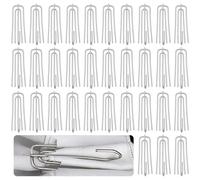 JRSHIRLEYLTD Lot de 33 crochets de rideau en acier inoxydable avec 4 dents, crochets de rideau de douche en métal, crochets pour rideaux et anneaux de rideau