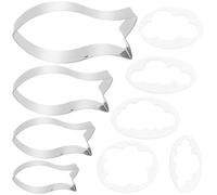 JRSHIRLEYLTD Lot de 4 Emporte-pièces Poisson et 5 Nuages, Acier Inoxydable, Facile à Nettoyer et Utiliser, Pour Pâtisserie et Collations