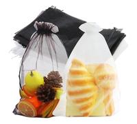 JRSHIRLEYLTD Lot de 40 sachets en organza noir et blanc à remplir - Sachets à bijoux de mariage - Sacs cadeaux en organza (20 x 30 cm, 20 noirs et 20 blancs)