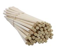 JRSHIRLEYLTD Lot de 52 bâtons ronds en bois naturel 8 mm x 30 cm pour bricolage, décorations et cadeaux