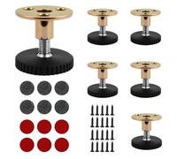 JRSHIRLEYLTD Lot de 6 pieds de meubles réglables de 27 à 40 mm - Pieds réglables en hauteur pour meubles - Avec coussinets d'amortissement et accessoires de montage - Pour armoire, pieds de lit,