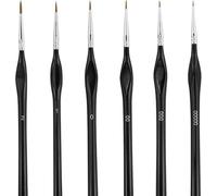 JRSHIRLEYLTD Lot de 6 pinceaux fins pour peinture d'artiste - Pour le dessin, l'art (6 tailles)