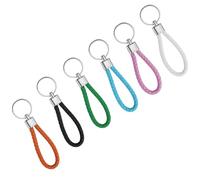 JRSHIRLEYLTD Lot de 6 porte-clés en cuir, porte-clés de voiture, ruban tressé à la main, pour accrocher des clés, des clés de voiture (multicolore), multicolore, taille unique