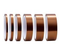 JRSHIRLEYLTD Lot de 6 rouleaux de ruban résistant à la chaleur, marron, haute température, pour impression 3D, circuits imprimés (5/8/12/20/25/30 mm)