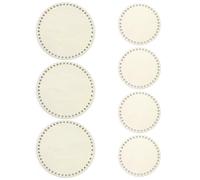 JRSHIRLEYLTD Lot de 7 bases en bois au crochet - Fond de panier en bois pour crochet - Base en bois naturel pour le bricolage - Fond de sac à crochet (15 cm/20 cm)