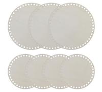 JRSHIRLEYLTD Lot de 7 paniers en bois au crochet, fond rond tressé, fond de panier crocheté pour le bricolage, la décoration de la maison, l'artisanat, le tissage, les fournitures de tissage (15 cm,