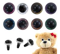 JRSHIRLEYLTD Lot de 70 Yeux de en Plastique pailleté de 16 mm - Yeux de sécurité au Crochet - Yeux Ronds pour Le Bricolage, Jouet Ours, Les Adolescents, Les Amateurs et Les Adultes