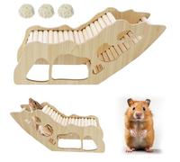 JRSHIRLEYLTD Maison en bois, accessoires pour hamster, échelle, hamster, tunnel pour hamster, hamster, accessoire pour hamster nain, gerbilles, rats, cochons d'Inde