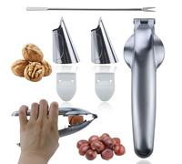 JRSHIRLEYLTD Maroni Cutter en acier inoxydable pour châtaignes, châtaignes, avec 2 décapsuleurs, 2 cutters et 1 aiguille à crabe