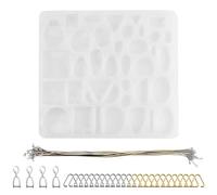 JRSHIRLEYLTD Moule à Bijoux en Silicone, 38 cavités, avec Boucles et pendentifs, Moule en résine pour décoration, Collier, etc.