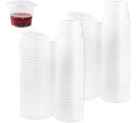 JRSHIRLEYLTD Petits pots ronds réutilisables en plastique - 25 ml Mini pots à emporter pour la nourriture délicate, le contrôle des portions et la gelée