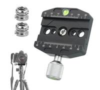 JRSHIRLEYLTD Pince à changement rapide de 70 mm avec pince Arca Swiss avec 2 adaptateurs 1/4" vers 3/8", compatible avec tête sphérique trépied, tête monopode, plaque de dégagement rapide pour trépied