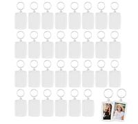 JRSHIRLEYLTD Porte-clés photo en acrylique double face vierge, personnalisable avec anneau fendu, cadeau pour famille, amis, photo (4 x 5,5), Transparent., taille unique