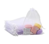 JRSHIRLEYLTD Sachets En Organza Blanc Protection Avec Cordon De Serrage, 50 PièCes, 15 X 20 Cm, Raisins, Sachets Cadeaux Pour Bijoux, Bonbons