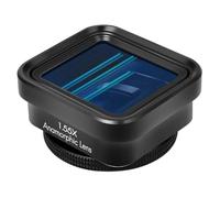 Jrudjsnhhty 1 objectif de film noir 1,55 x pour téléphone portable, objectif large écran anamorphique, objectif vidéo Blu-Ray brossé universel