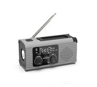 Jrudjsnhhty 1 radio météo d'urgence, 4000 mAh, radio AM/FM, charge solaire, manivelle et USB, gris