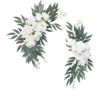 Jrudjsnhhty Arche de mariage artificielle Kit de fleurs Boho Eucalyptus Guirlande Rideaux Décoration de mariage Panneau de bienvenue Facile à utiliser A