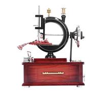 Jrudjsnhhty Boîte à musique en forme de machine à coudre - Style rétro vintage - Pour décoration de bureau - Facile à utiliser - 14,8 x 12 x 20 cm