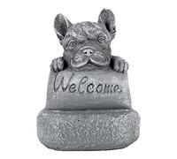 Jrudjsnhhty Bouledogue français bienvenue sur un socle Accessoires pour la maison ou le jardin Décoration extérieure