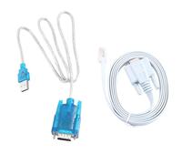 Jrudjsnhhty Câble réseau RJ45 série Rj45 vers DB9 et RS232 vers USB (2 en 1) CAT5 Ethernet Adaptateur LAN Console Cable