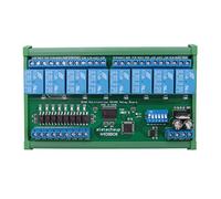 Jrudjsnhhty DC 24 V 8 Ch RS485 Relais Carte Modbus RTU UART Télécommande Commutateur DIN35 Rail Box pour contrôle d'automatisation PLC
