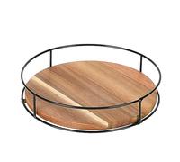 Jrudjsnhhty Étagère de rangement antidérapante en bois pour tourne-disque - Support de rangement antidérapant pour armoire, garde-manger, comptoir de cuisine, réfrigérateur, étagère à épices, noir