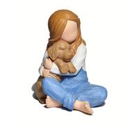Jrudjsnhhty Figurines Love My Dog - Cadeau de souvenir d'amitié - Figurines sculptées peintes à la main pour les amoureux des chiens