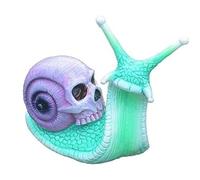 Jrudjsnhhty Halloween crâne escargot, sculpture de crâne, décoration d'intérieur en résine, artisanat extérieur décoration de cour crâne art sculpture ornement C 1,5 x 5,5 x 13 cm