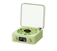 Jrudjsnhhty KW03 Haut-parleur rétro pour disque vinyle RVB sans fil Bluetooth 5.0 Son stéréo avec bruit blanc vert