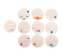 Jrudjsnhhty Lot de 10 décorations de vacances en bois rustique pour bébé - Ornements pour photographie de nouveau-né - Facile à utiliser