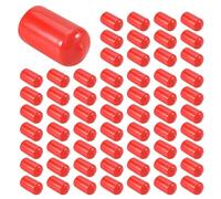 Jrudjsnhhty Lot de 100 embouts en caoutchouc PVC pour tubes ronds, cache-filetages, 12 mm, rouge