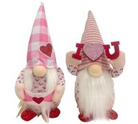 Jrudjsnhhty Lot de 2 poupées de décoration de nains de Saint-Valentin en peluche Mr. et Mme scandinave Tomte pour décoration de table