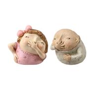 Jrudjsnhhty Lot de 2 statues de salle de bain pour fille tenant le nez, décoration de salle de bain amusante pour salle de bain, étagère de salle de bain, facile à installer