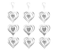 Jrudjsnhhty Lot de 3 disques anti-oiseaux en forme de cœur, réflecteurs double face, très réfléchissants, appareils pour décoration de jardin, faciles à installer et à utiliser