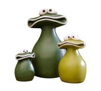 Jrudjsnhhty Lot de 3 statues de jardin en résine à grande gueule comme indiqué sur la photo
