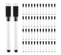 Jrudjsnhhty Lot de 50 marqueurs effaçables à sec pour tableau blanc avec gomme - Marqueurs magnétiques pour écriture aquarelle