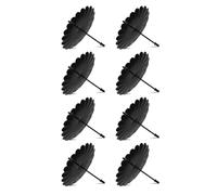 Jrudjsnhhty Lot de 8 bougeoirs piliers en métal de 7,5 cm - Noir