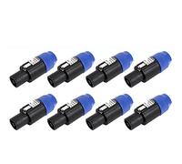 Jrudjsnhhty Lot de 8 connecteurs adaptateurs de câble audio, 4 pôles pour haut-parleur audio à verrouillage rotatif compatible avec Speakon NL4FC, NL4FX, NLT4X