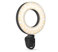 Jrudjsnhhty Lumière de remplissage de téléphone portable, lumière LED pour selfie, ancre de diffusion en direct, lumière annulaire de conférence vidéo pour ordinateur portable, noir