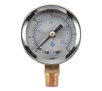 Jrudjsnhhty Manomètre - 0-30 psi 0-2 bar Mini cadran jauge compresseur mètres jauge de pression hydraulique jauge jauge double échelle noir