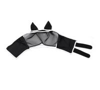 Jrudjsnhhty Masque anti-mouches pour cheval avec oreilles, masque anti-moustiques et insectes, masque anti-mouches confort Ma Chao, masque tête de cheval, noir