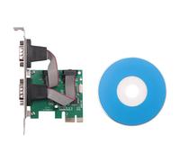 Jrudjsnhhty PCI-E PCI Express Dual Serial DB9 RS232 Carte adaptateur contrôleur 2 ports Vert
