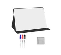 Jrudjsnhhty Petit tableau blanc portable, réutilisable, effaçable à sec avec support, tableau blanc de bureau pour bureau, réunion, affaires, noir