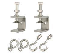 Jrudjsnhhty Petite pince en C en acier inoxydable avec anneau, pince en C, crochets de serrage pour suspendre, pince de poutre avec anneau pour le travail du bois