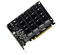 Jrudjsnhhty PH44 NVMe Carte 4 disques PCI-E Carte d'extension de fractionnement de signal NVMe PCIe 4.0 3.0 X16
