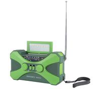 Jrudjsnhhty Radio d'urgence 10 000 mAh, radio solaire à manivelle, radio portable avec chargeur de téléphone, lampe de poche LED verte
